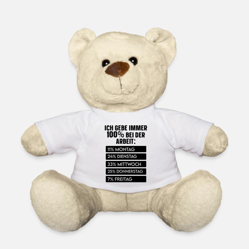 Black Square Minimal - Teddy Bear - white