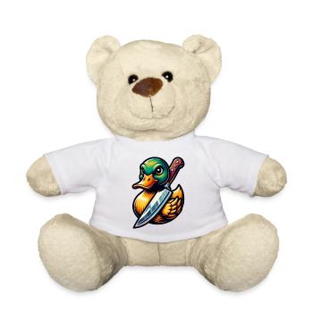 Duck with knife Halloween - Teddy Bear - white - Front