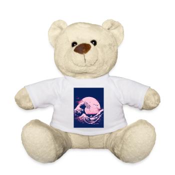 The Great Wave in Blue and Pink - Teddy Bear - white - Front