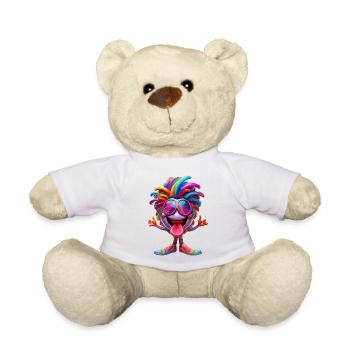 Nice, Positive and Delirious Cartoon Character - Teddy Bear - white - Front