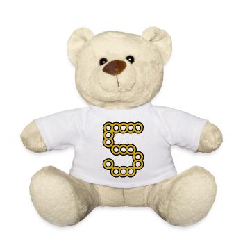 5. 5 YEARS. 5th ANNIVERSARY. 5 YEAR ANNIVERSARY - Teddy Bear - white - Front