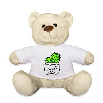 2 Brusttasche Kaktus Pflanzen Stachelige Kakteen - Teddy - Weiß - Vorne