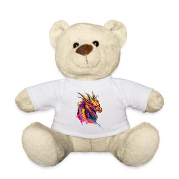 Dragon Coloré Fantaisie Magie Mysticisme Mythologie Art - Nounours - blanc - Devant
