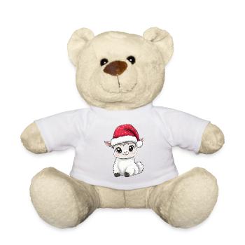 Lama Noël mignon Alpaga mignon Noël - Nounours - blanc - Devant