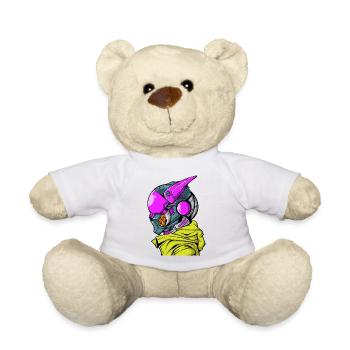 Cyberpunk Cyborg Robot - Teddy Bear - white - Front