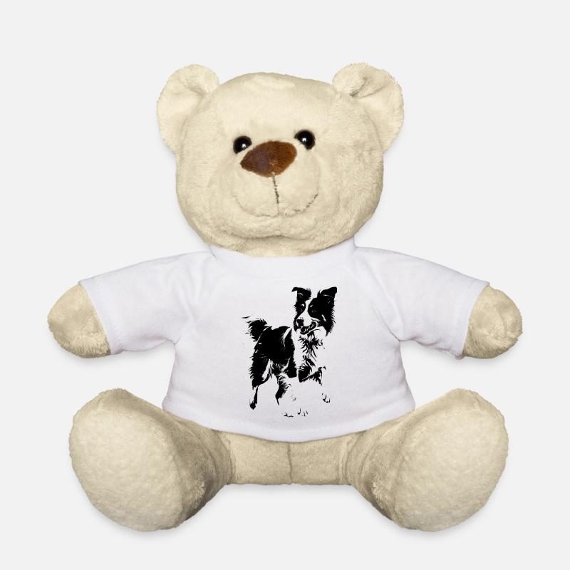 Border Collie breed dog - Teddy Bear - white