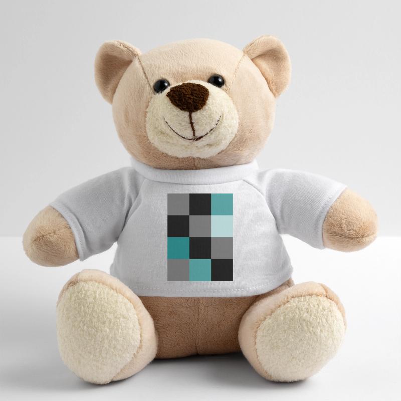 Teal Pixel Teddy Bear