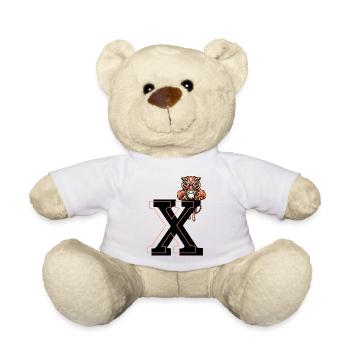 Buchstabe x Tiger - Geschenkidee - Teddy - Weiß - Vorne