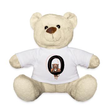 Buchstabe O Tiger - Geschenkidee - Teddy - Weiß - Vorne