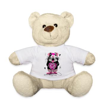 Un hamster aime les sucettes – un design mignon et amusant - Nounours - blanc - Devant
