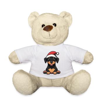 Dobermann Hund Weihnachten - Teddy - Weiß - Vorne