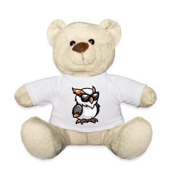 Owl Comic Cool - Teddy Bear - white - Front