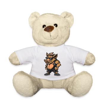 Cochon Bande Dessinée Cool Sanglier - Nounours - blanc - Devant