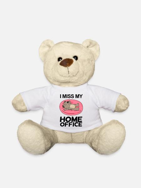 Home Office Spruch lustig - Teddy - Weiß