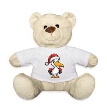 Pelican Bird Christmas - Teddy Bear - white - Front