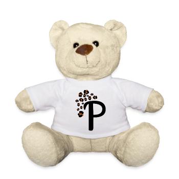 Letter p leopard patterns - Teddy Bear - white - Front