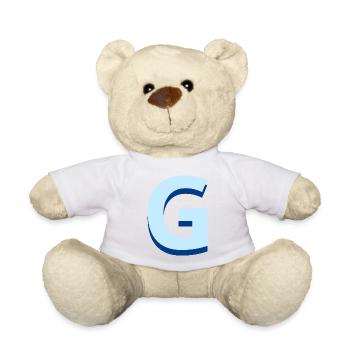 Lettre g bleu pop et moderne - Nounours - blanc - Devant