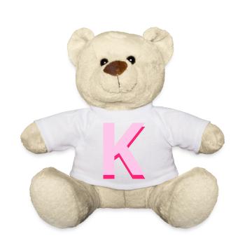 Pop und moderner rosa Buchstabe k - Teddy - Weiß - Vorne
