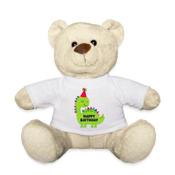 Un anniversaire et un dinosaure - Nounours - blanc - Devant