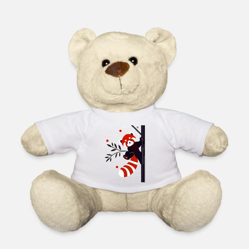 Panda roux heureux dans la jungle - Nounours - blanc