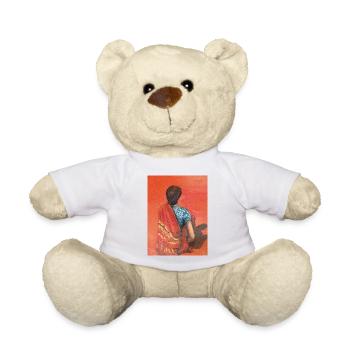 Sable rouge peinture femme en Asie, art fun, joli - Nounours - blanc - Devant