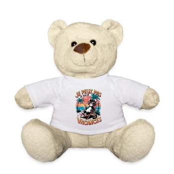Je peux pas je suis en vacances - Nounours - blanc - Devant
