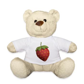 3d strawberry - Teddy Bear - white - Front