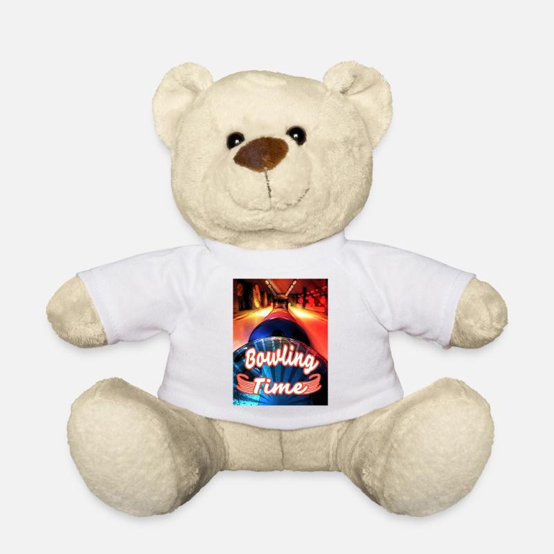 Its Bowling Time - Teddy Bear - white