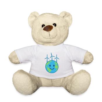 Wind Power for a Clean Earth - Teddy Bear - white - Front
