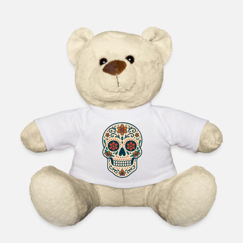 Crâne Folklore d'Amérique Latine par Helfspawn - Nounours - blanc