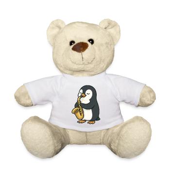 Niedlicher Pinguin Saxophonist Jazzmusik Cartoon - Teddy - Weiß - Vorne