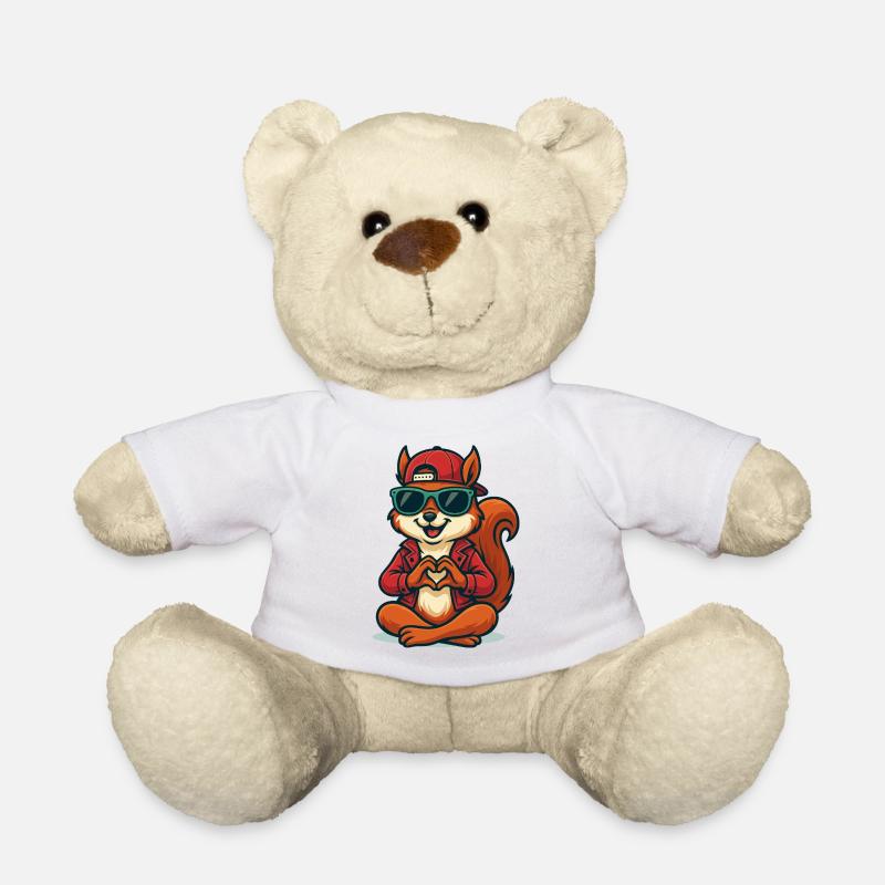 Ondes d’amour d’écureuil - Nounours - blanc