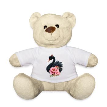 A touch of pink and the glow of a swan. - Teddy Bear - white - Front