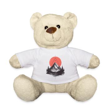 T Shirt Design Hinking and Mountains - Teddy - Weiß - Vorne