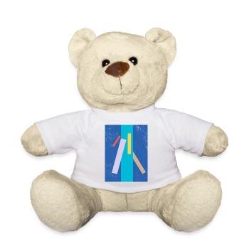 Abstraktes Farben- und Linienmuster - Teddy - Weiß - Vorne