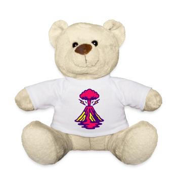 Volcano Pop Art - Teddy Bear - white - Front