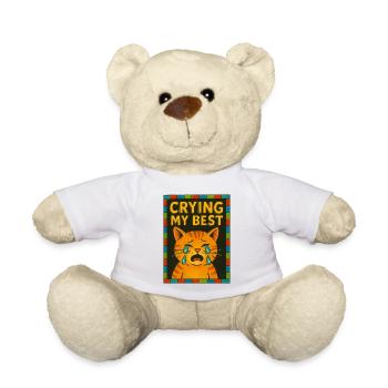 Weinende Katze emotional - Teddy - Weiß - Vorne