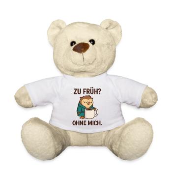 Tired Owl Coffee Morning Motivation - Teddy Bear - white - Front