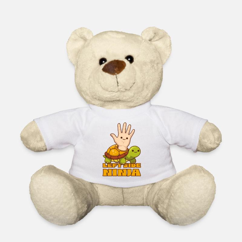 Cute Turtle Left Side Ninja Left-Handed People - Teddy Bear - white