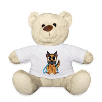 Niedlicher Hund mit Schleife - Deutscher Schäferhu - Teddy - Weiß - Vorne