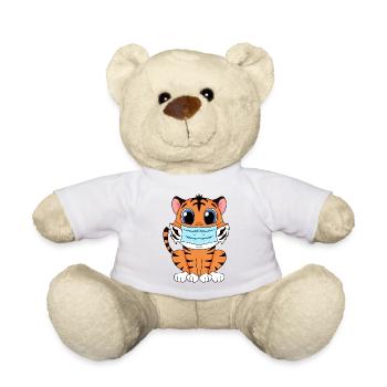 Cute Tiger with Mask - Teddy Bear - white - Front