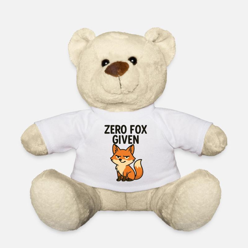 Minimalist Sassy Fox Illustration - Teddy Bear - white