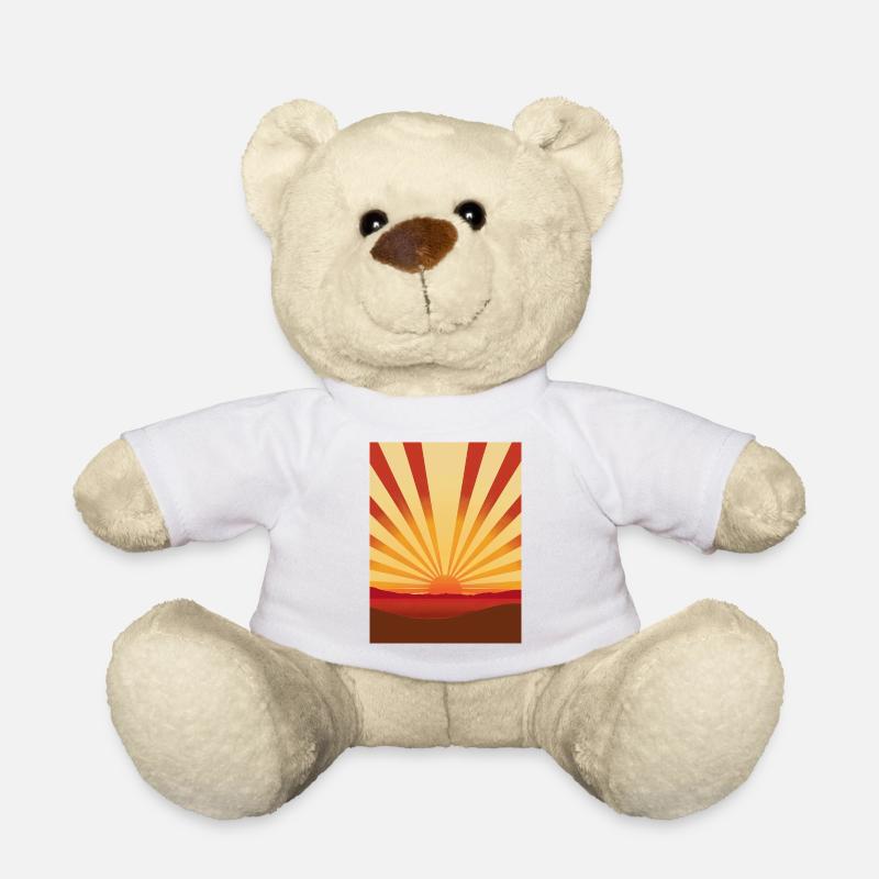 Sonnenaufgang im Retro-Stil - Teddy - Weiß