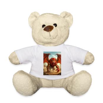 Manticore, lion-bodied desert predator - Teddy Bear - white - Front
