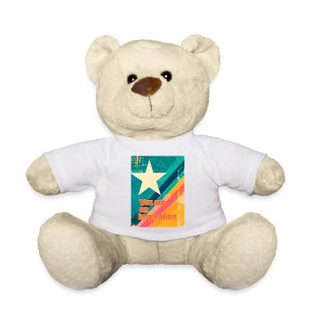 Motivierendes T-Shirt mit Stern und Regenbogen - Teddy - Weiß - Vorne
