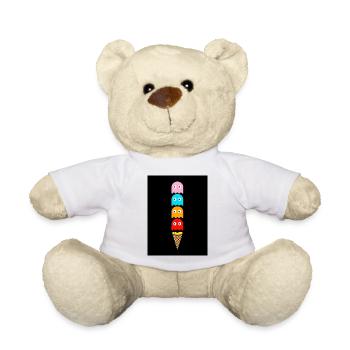 Dessin de glace avec des fantômes colorés - Nounours - blanc - Devant