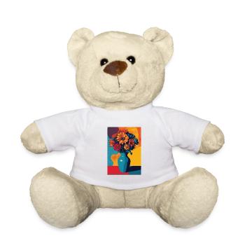 Bouquet de fleurs Pop Art - Nounours - blanc - Devant