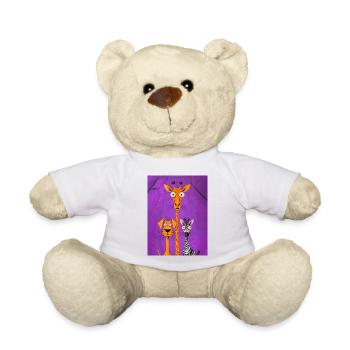 Gothic Animals Illustration on Violet Background - Teddy Bear - white - Front
