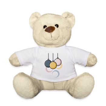 Modern Christmas baubles - Teddy Bear - white - Front