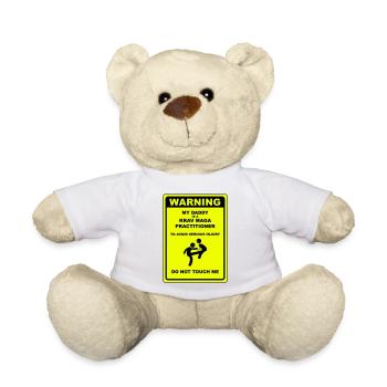 Avertissement! Papa fait du Krav Maga ! - Nounours - blanc - Devant